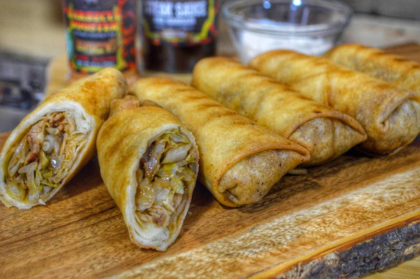 Brisket Egg Rolls with Horseradish Cream