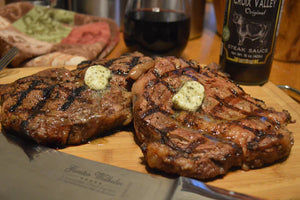 Parmesan Garlic Ribeye with Truffle and Herb Compound Butter